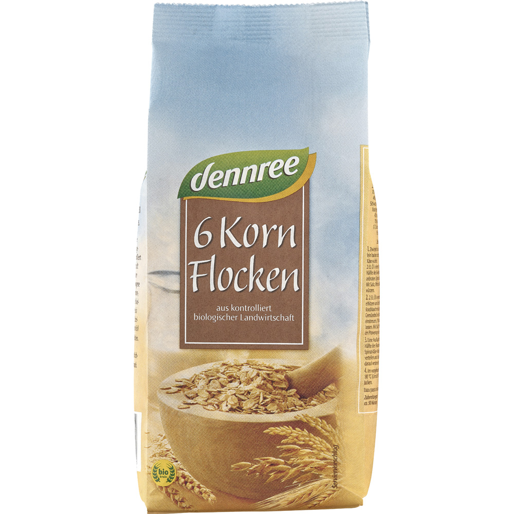 Pahuljice od 6 žitarica Dennree – 500 g
