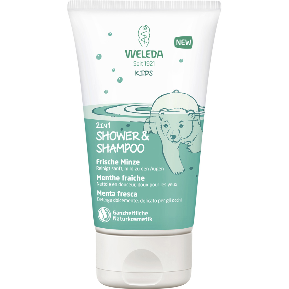 Dječji 2u1 šampon i gel za tuširanje s mentom Weleda – 150 ml