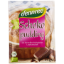 Vrećica pudinga sa slikom kocke čokolade na prednjoj strani.